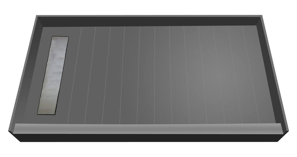Tile Redi Shower Base with Bench and Drain Grate X838