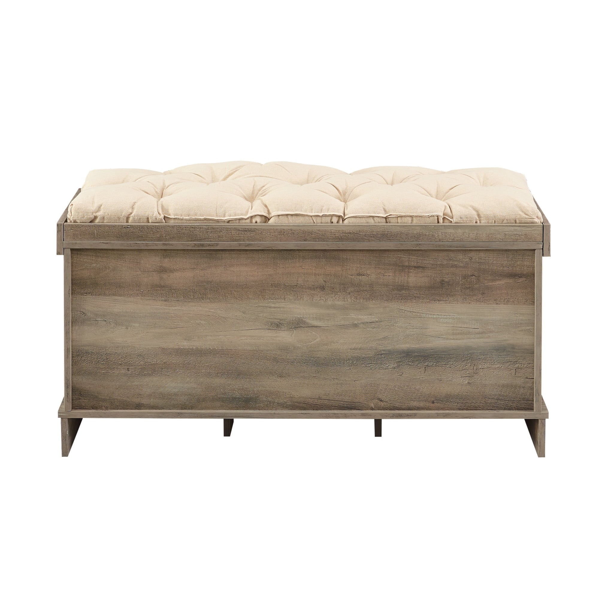Grey Wash Tufted Storage Bench L8963