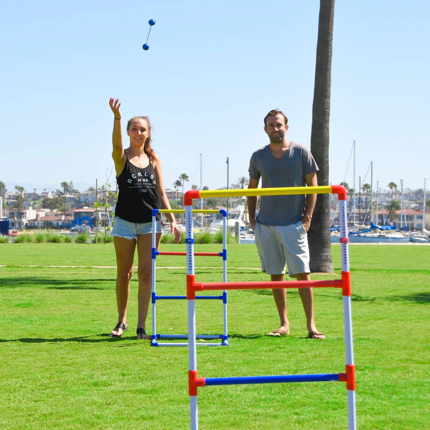 Ladder Toss Game Set with 6 Bolos and Carrying Case D50616