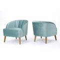 Seafoam Blue Velvet Club Chair Set of 2 K29589