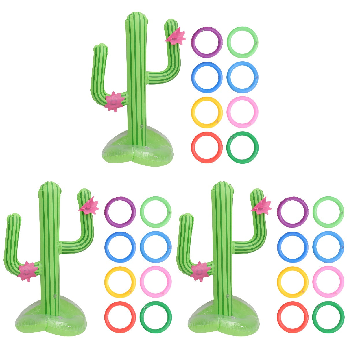3 Sets Inflatable Pool Toy Ring Toss Game C188003