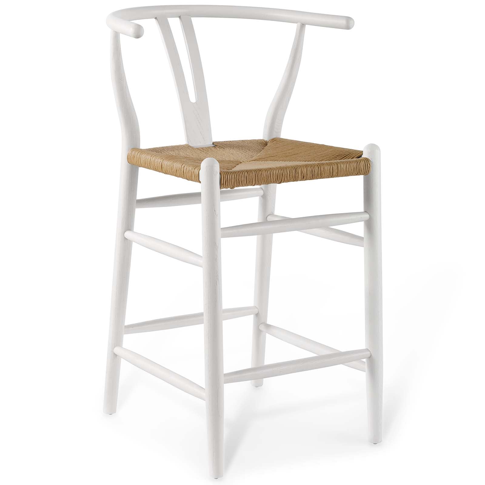 White Wood Counter Stool Set of 2 E36389