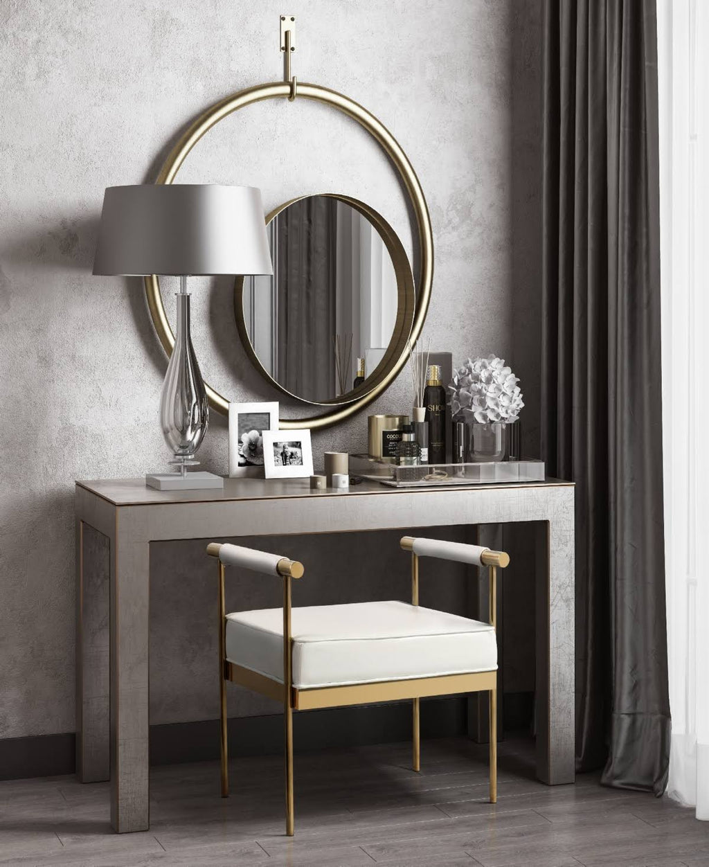 White Eco-Leather Bench I95596