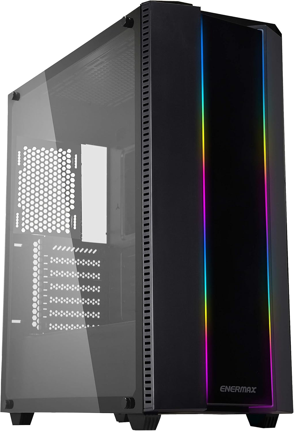Mid Tower Gaming PC Case with Tempered Glass and Pre-Installed Fans G76413