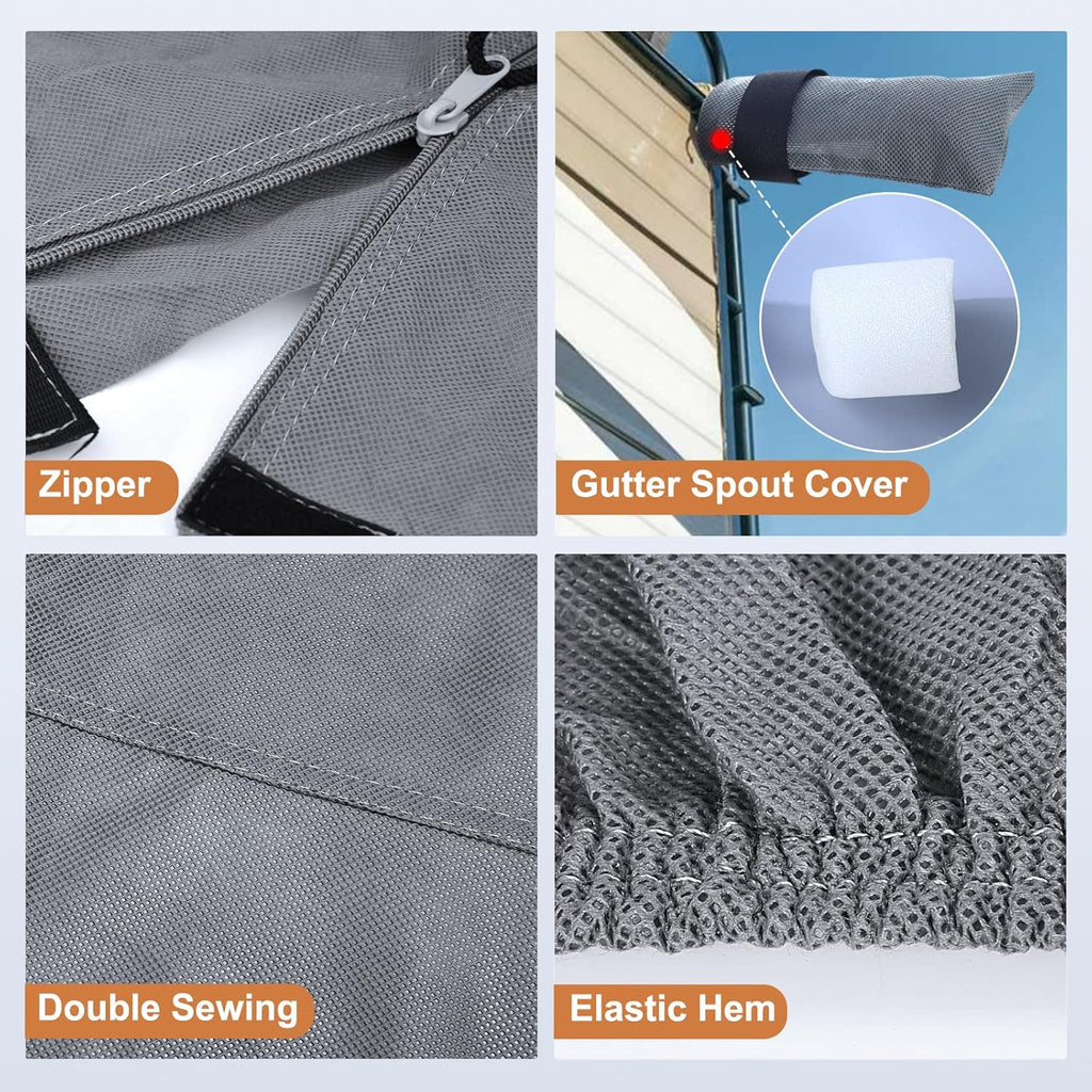 6 Layers RV Cover for 29’-32’ Motorhome with 2Pcs Extra Straps & Gutter Spout Covers I92202