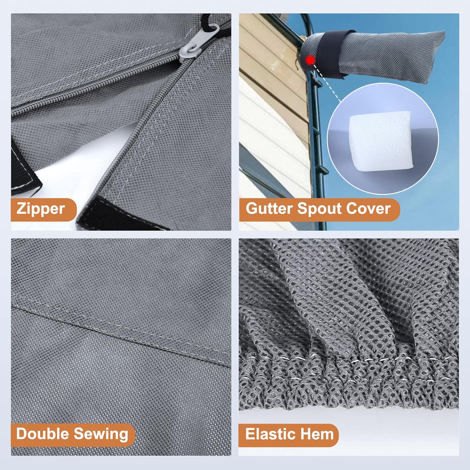 6 Layers RV Cover for 29’-32’ Motorhome with 2Pcs Extra Straps & Gutter Spout Covers I92202