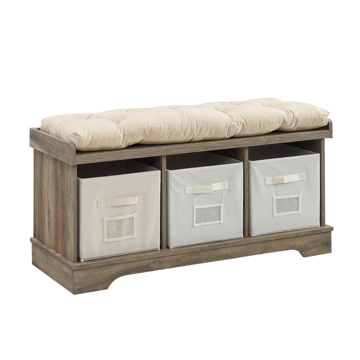 Grey Wash Tufted Storage Bench L8963