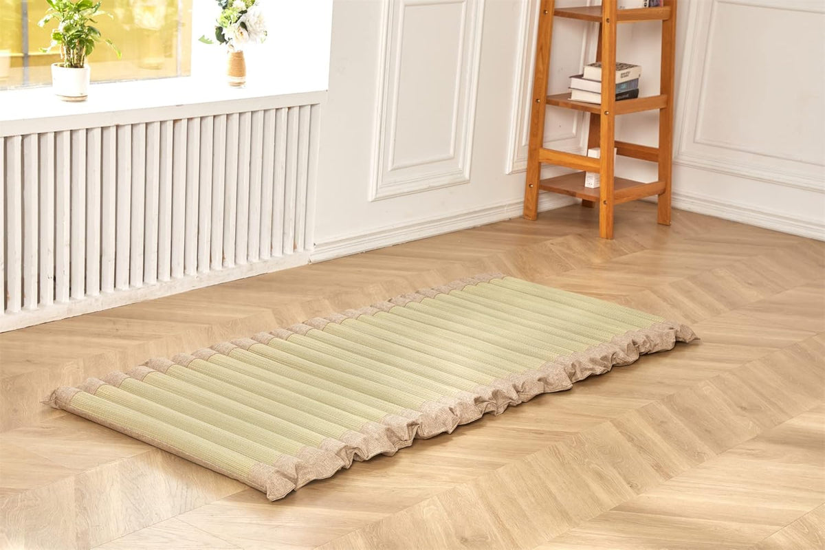 Tatami Mat Rollable Floor Mat Camping Mattresses Rush Grass F632310