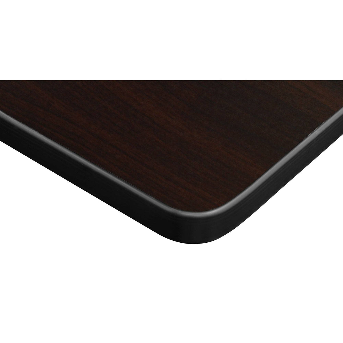 Mahogany/Black L-Desk with Return V84480