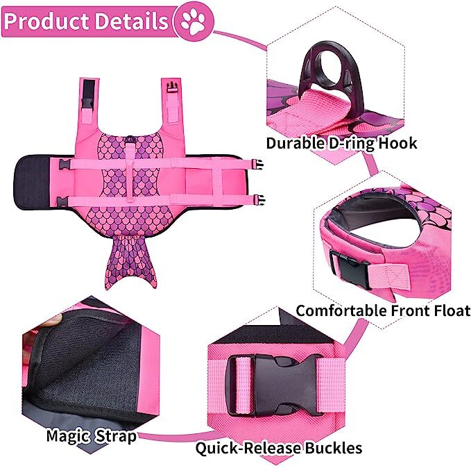 Dog Life Jacket with Rescue Handle Y930