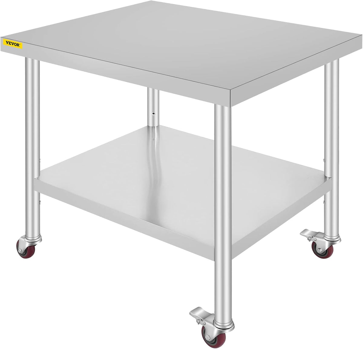 Stainless Steel Work Table with Wheels 24 x 30 x 32 Inch E1255