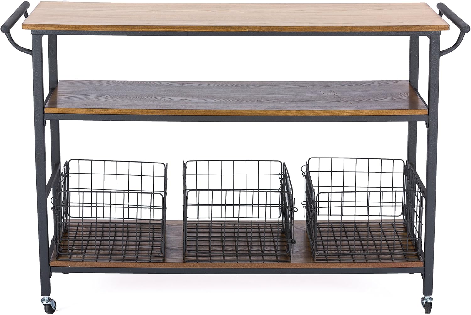 Brown Wood and Metal Kitchen Cart W760761