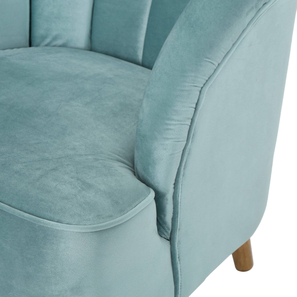 Seafoam Blue Velvet Club Chair Set of 2 K29589