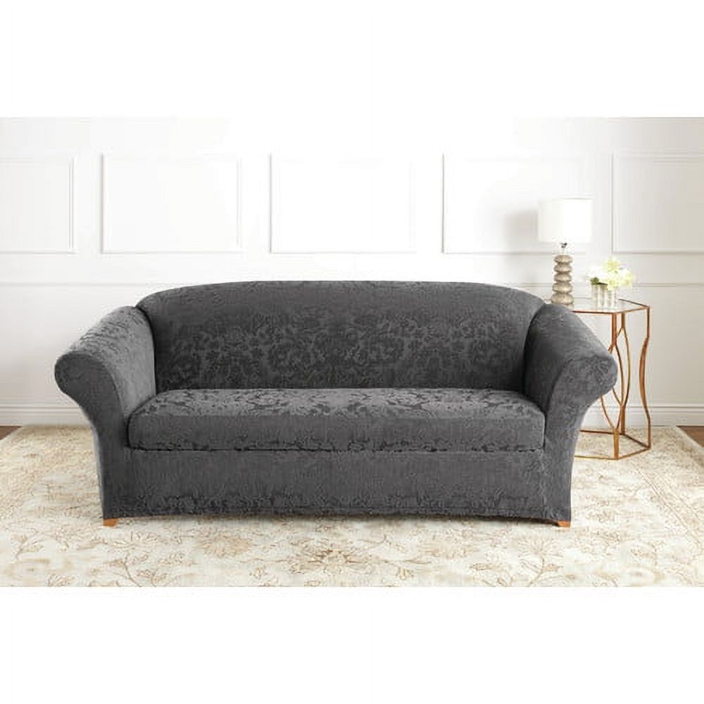 Stretch Jacquard Damask 2-Piece Sofa Slipcover L548