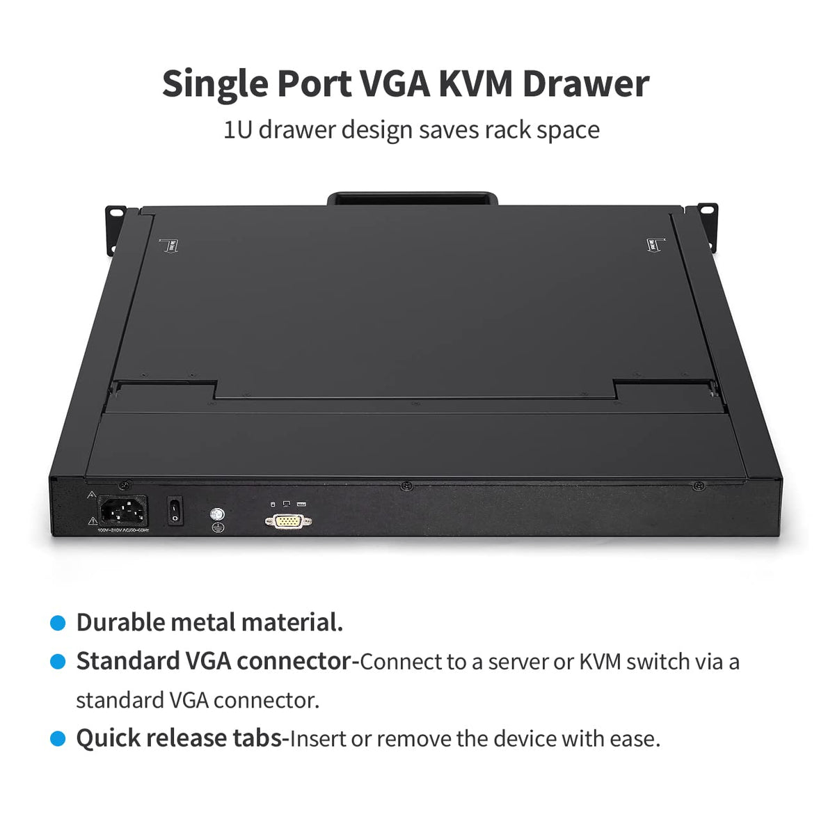 17 Rackmount KVM Console with VGA Drawer, 1U, 1280x1024 O702914