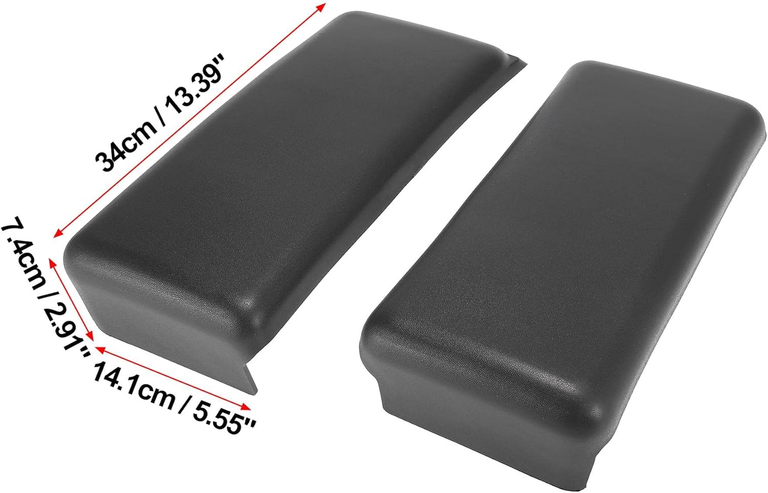 Black Plastic Car Front Bumper Guards Pack of 2 L191