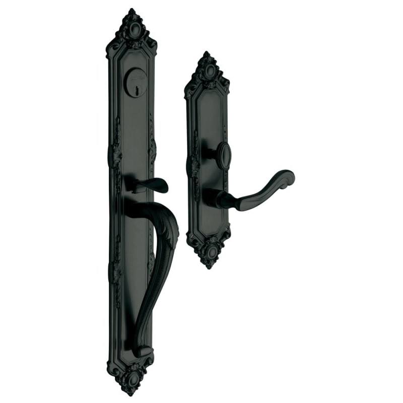 Satin Black Double Cylinder Mortise Handleset Trim W352192
