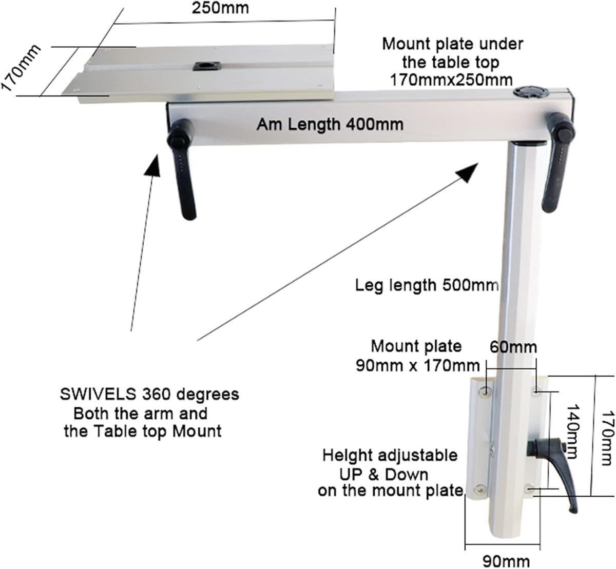 Removable Aluminum Alloy Table Leg Bracket R144