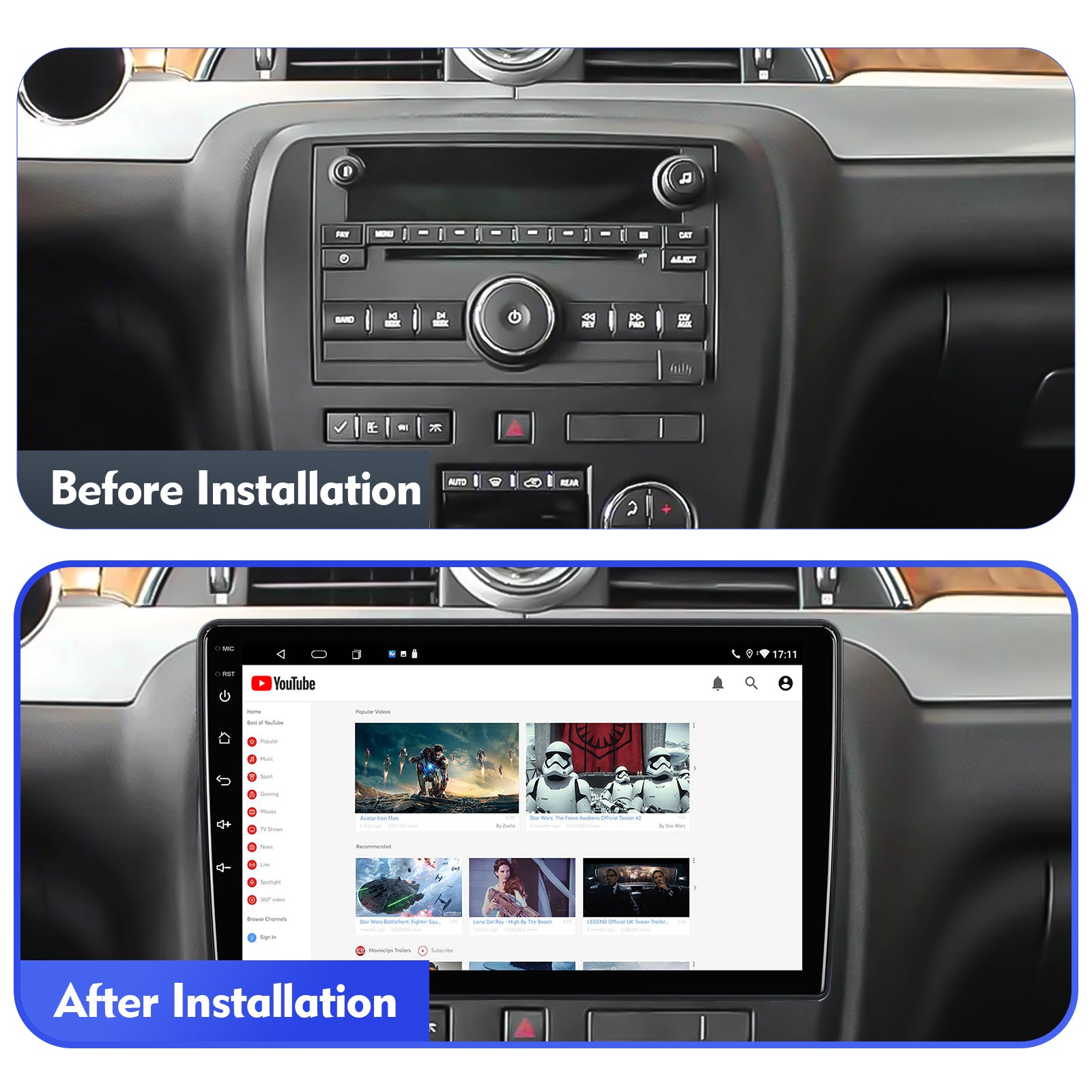 10.1 inches Android 12 Double Din Car Stereo IPS Touchscreen Car Radio with Backup Camera GPS I775