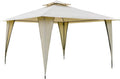 Beige 12' x 12' Steel Frame Canopy Tent with Double-Tier Roof L308975