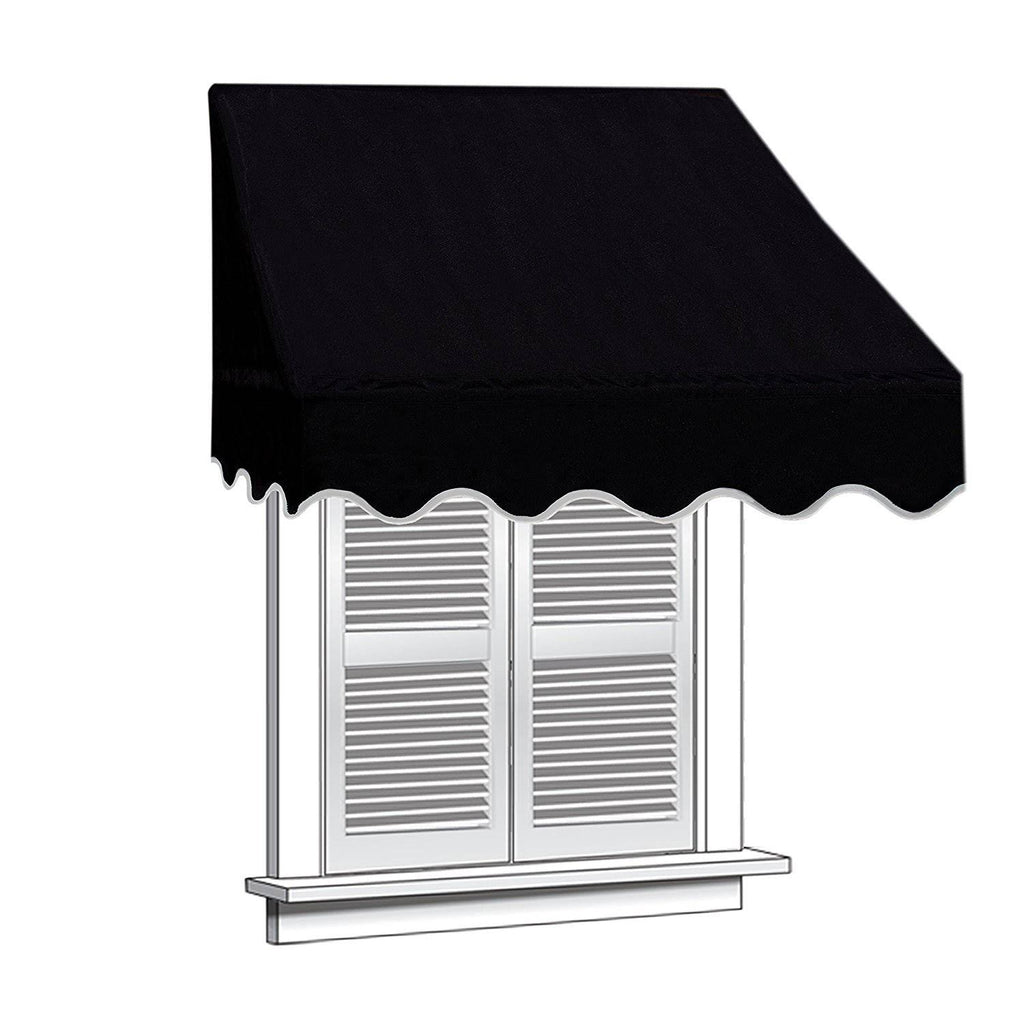 Green and White Stripes Window Awning Door Canopy J116533
