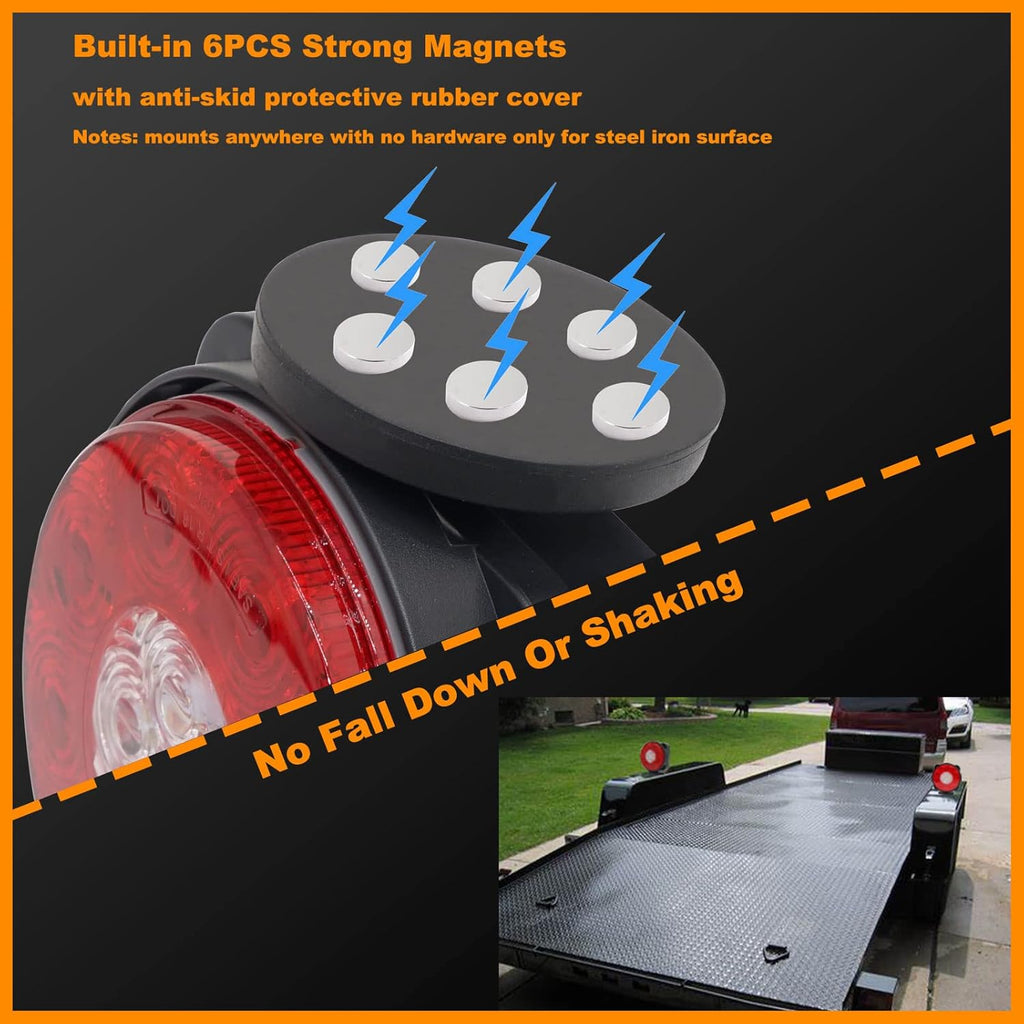 Magnetic Wireless Trailer Towing LED Light Kit with 7 Pin Transmitter Connectors Rechargeable Battery S438950