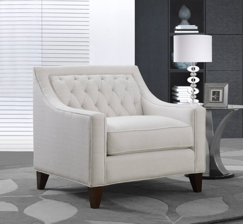 Beige Linen Tufted Club Chair C671973