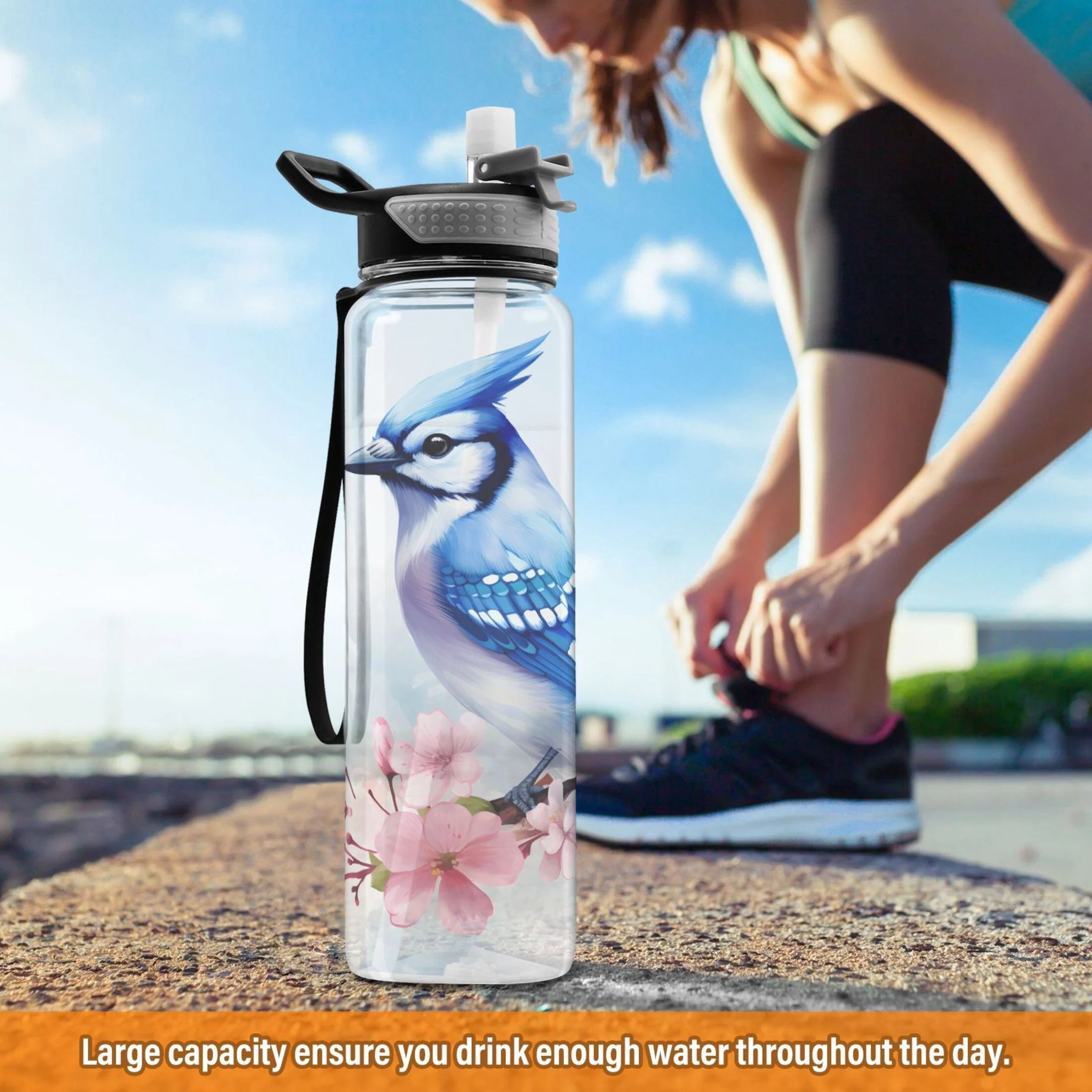 Clear 32oz Tritan Water Bottle with Straw O89180