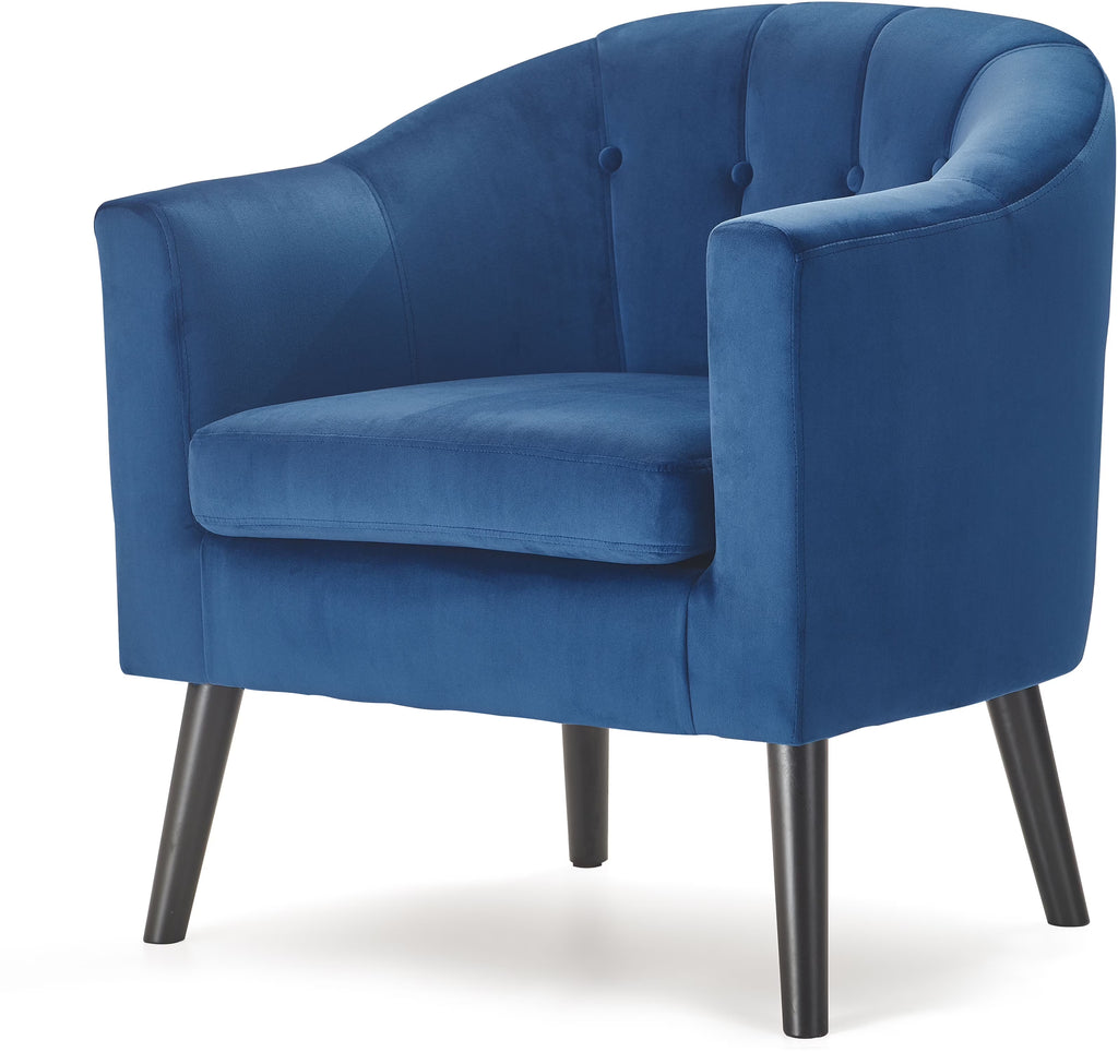 Blue Tufted Velvet Accent Tub Chair N246