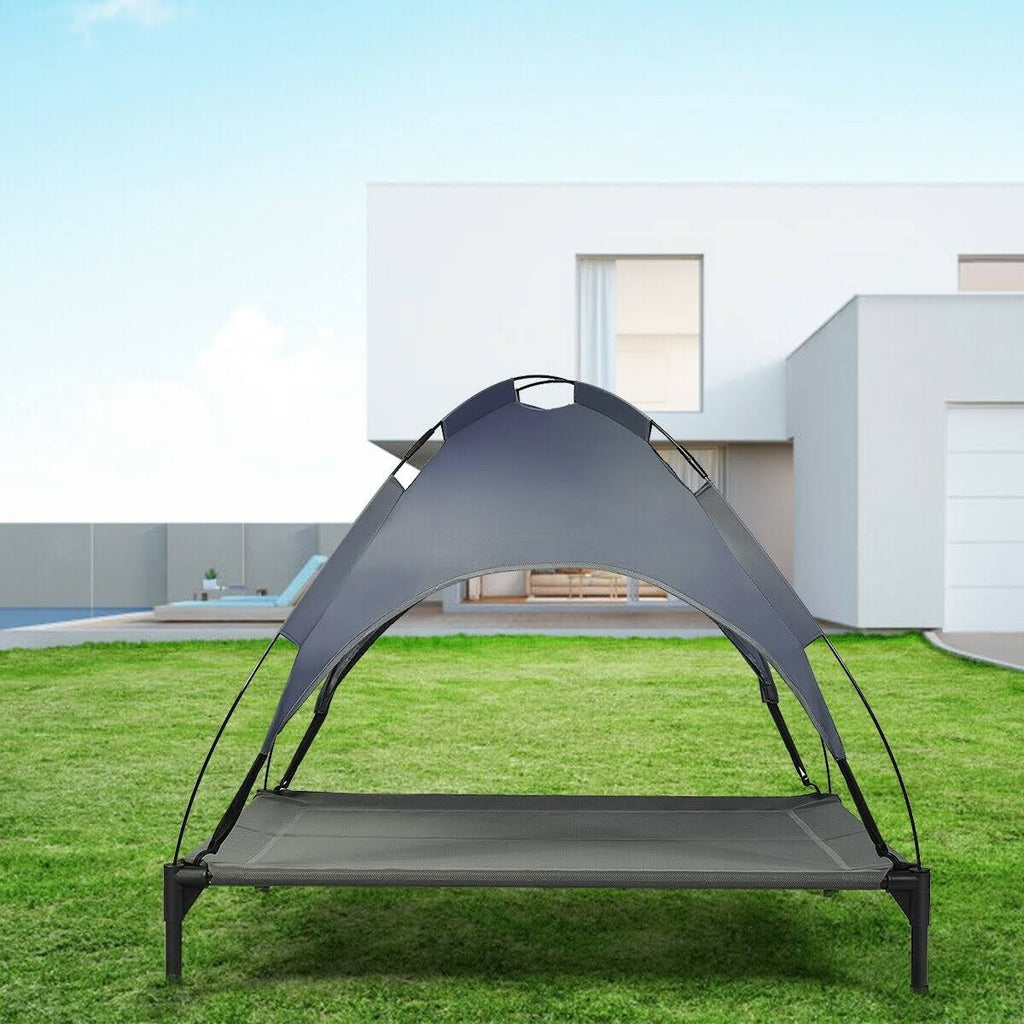 Portable Elevated Outdoor Pet Bed with Removable Canopy Shade C7016