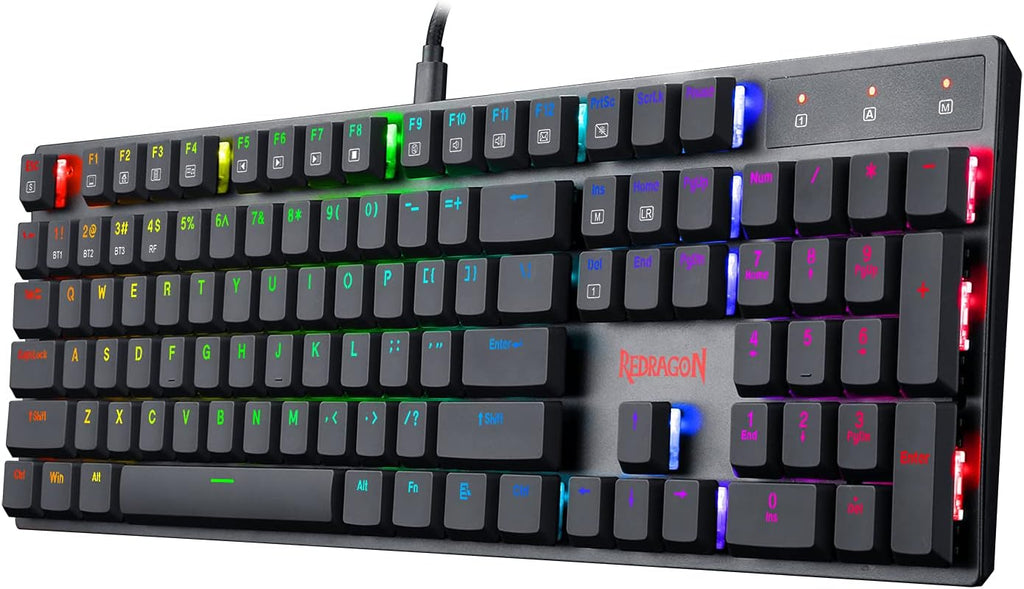 Wireless Bluetooth Mechanical Gaming Keyboard with RGB Backlit Blue Switches E16638