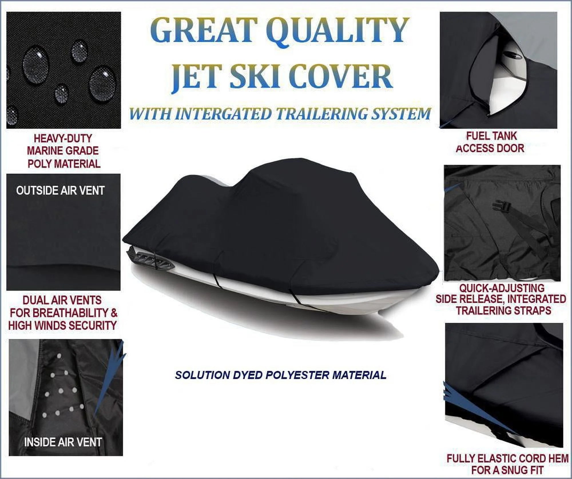 Black 600D Jet Ski Cover G860183