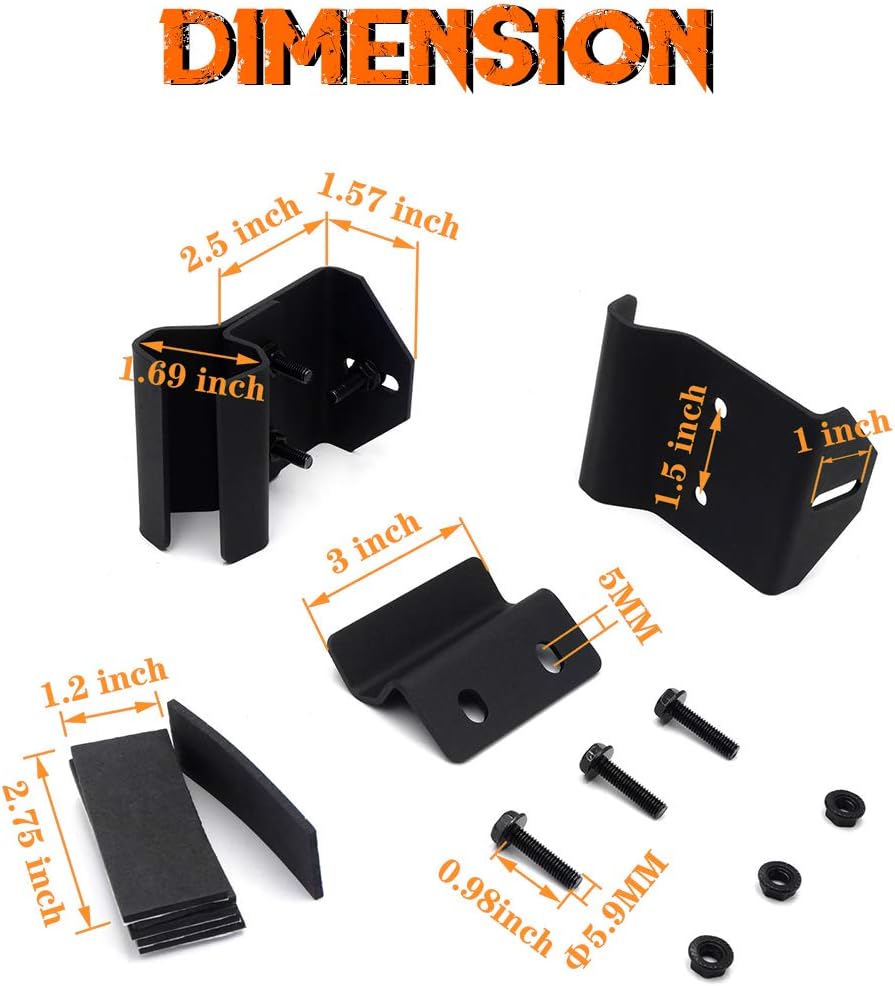 Black Mounting Bracket for Led Light Bar Pack of 2 T37000