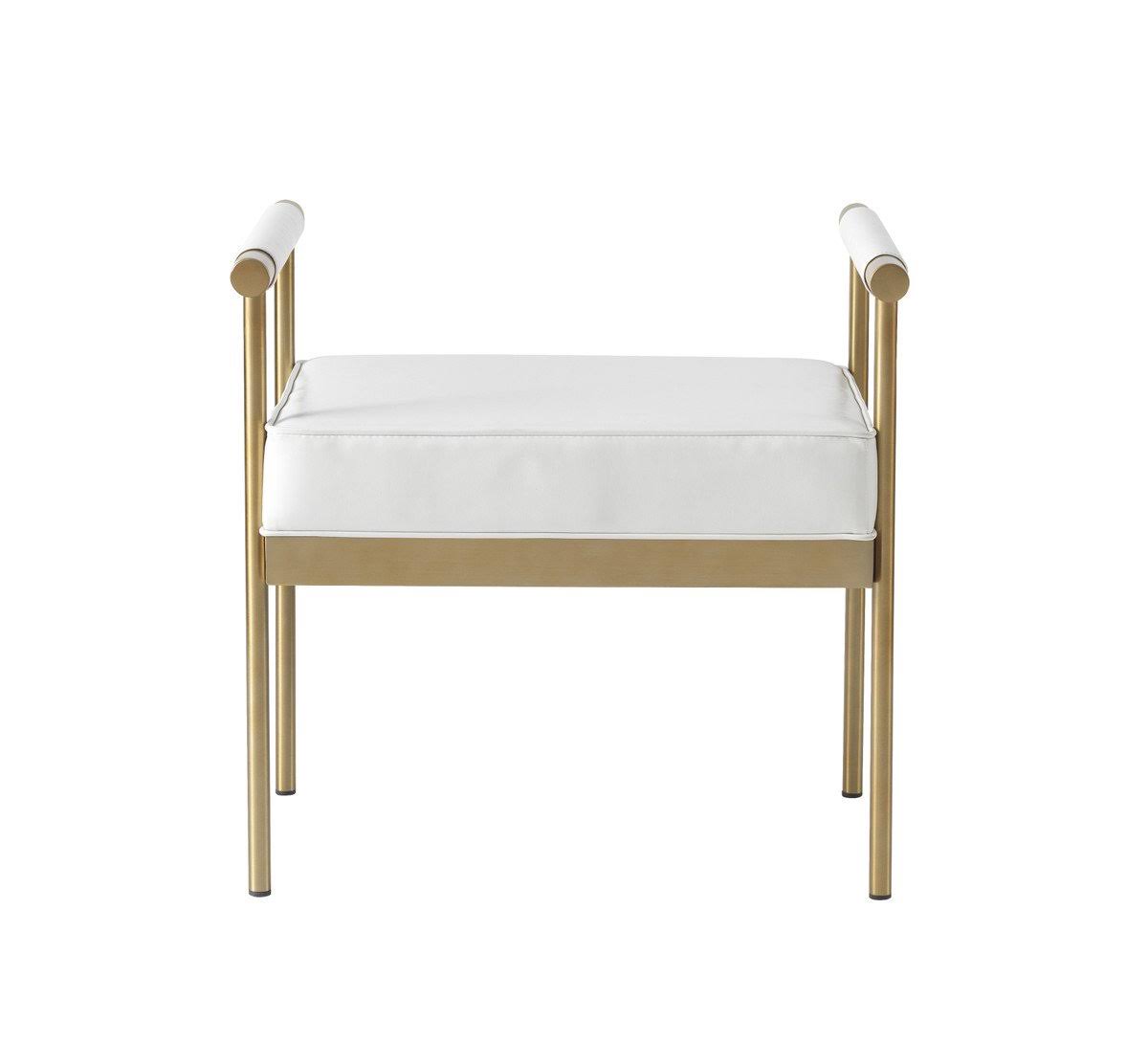 White Eco-Leather Bench I95596
