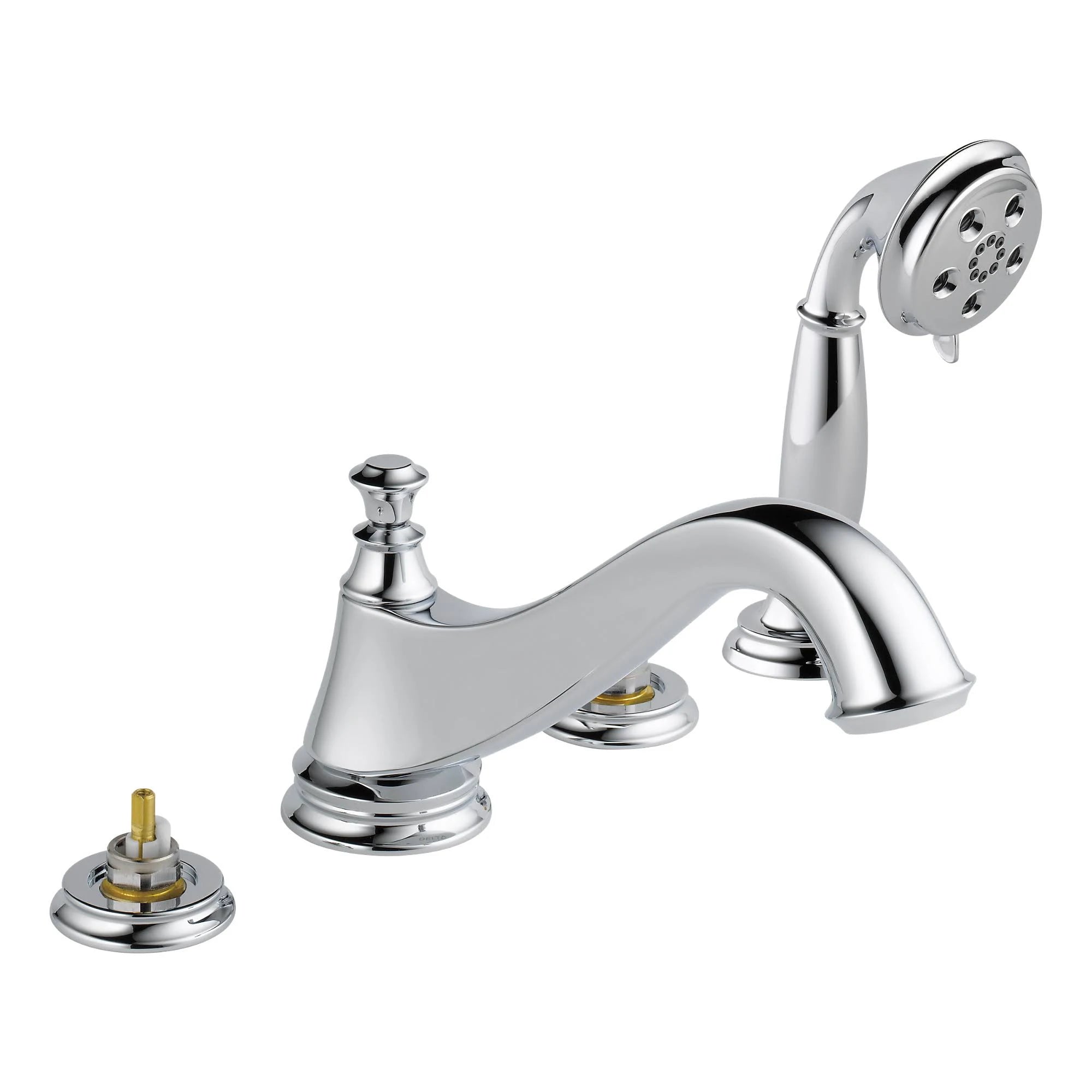 Chrome Deck Mounted Roman Tub Filler Trim with Hand Shower U2236