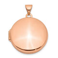 14k Rose Gold Polished Engravable 20mm Round Plain Flat Locket L25081