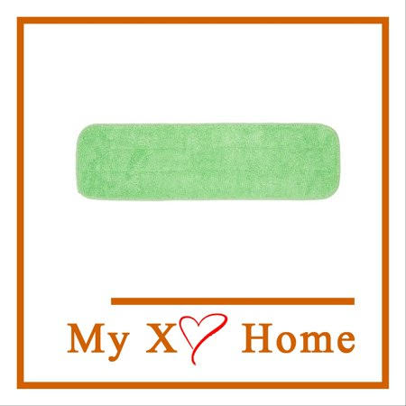 Green Microfiber Wet Flat Mop Pad with Hook & Loop, 60 Mop Pads O8389