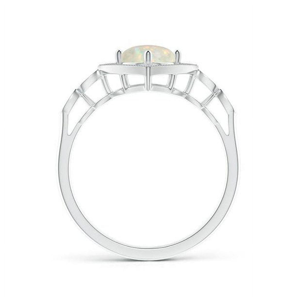 14K White Gold Vintage Halo Ring B51770
