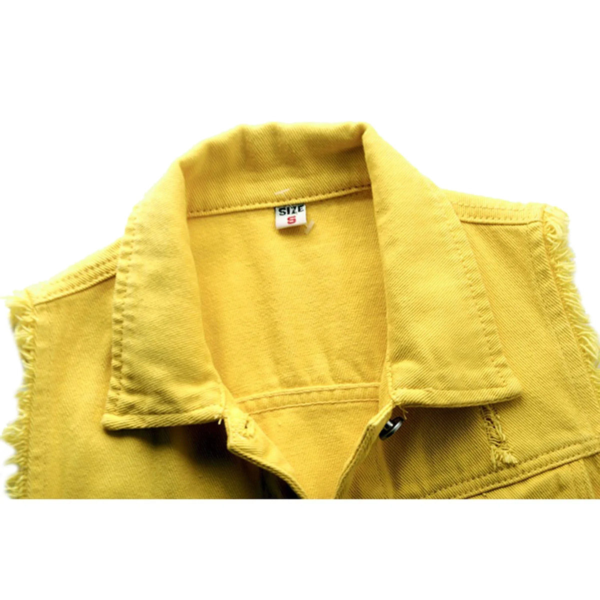 Sleeveless Solid Color Denim Vest U55931