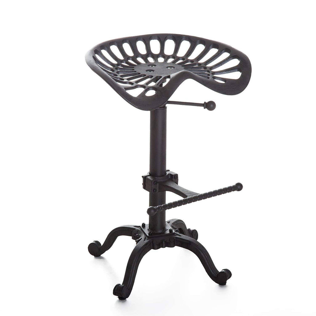 Rustic Industrial Farmhouse Tractor Seat Adjustable Bar Stool S7112