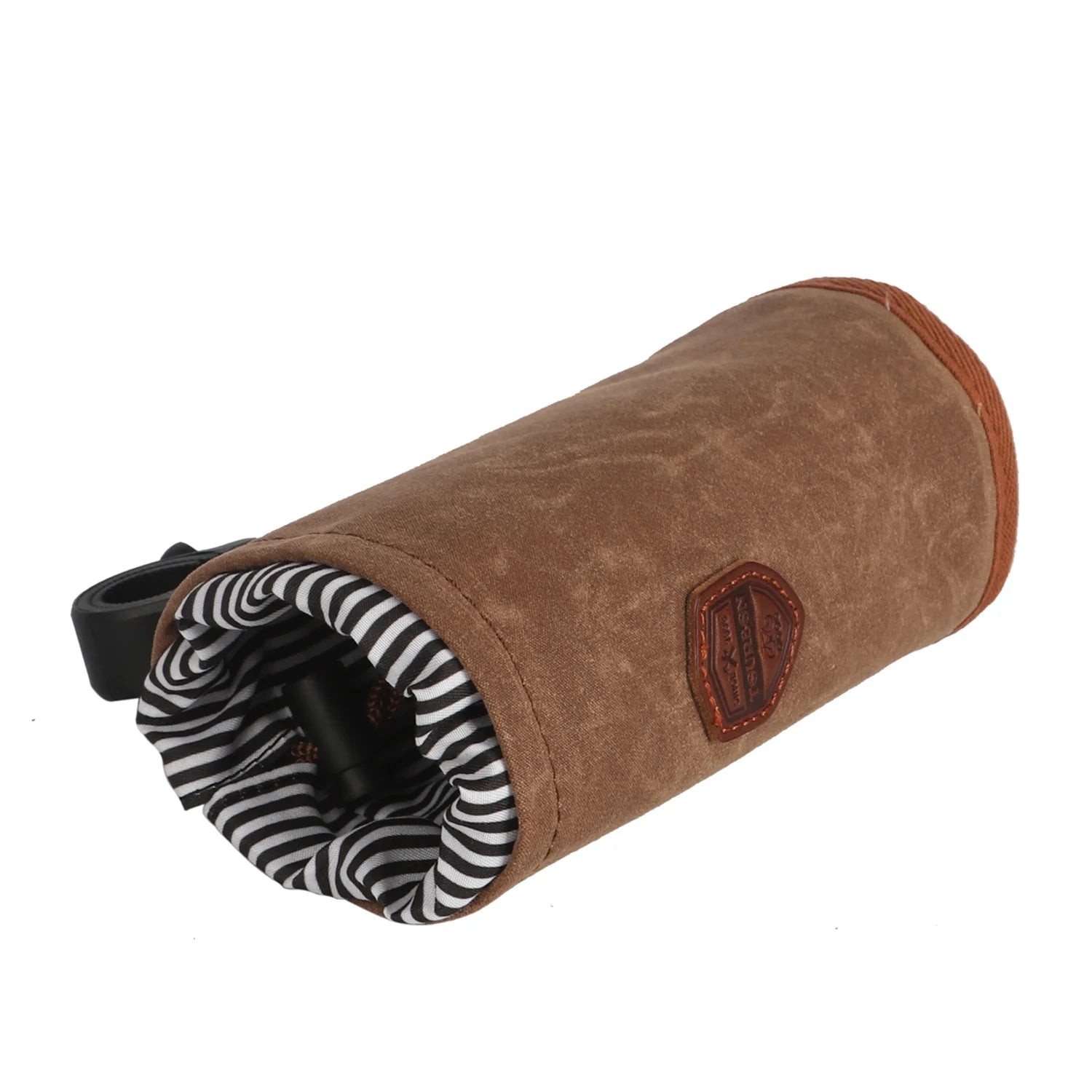 Canvas Bike Coffee Cup Holder Cage Handlebar Mount Bottle Kettle Pouch Brown U8552