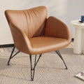 Orange Leather Accent Armchair J25025