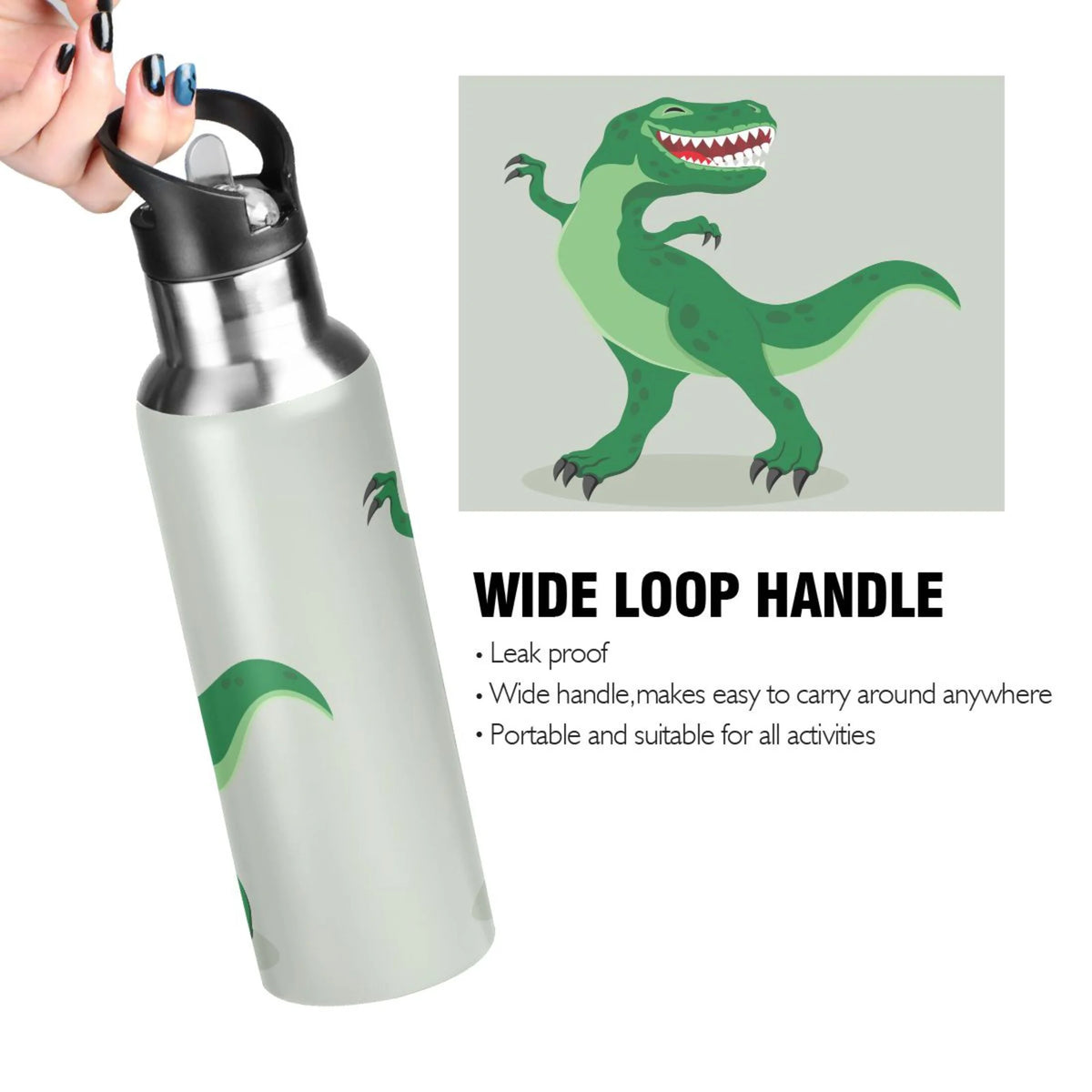 Stainless Steel Vacuum Insulated Water Bottle with Straw Lid 20 OZ Q66603