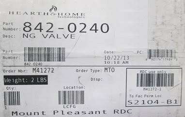 Sit Gas Valve - NG J157987