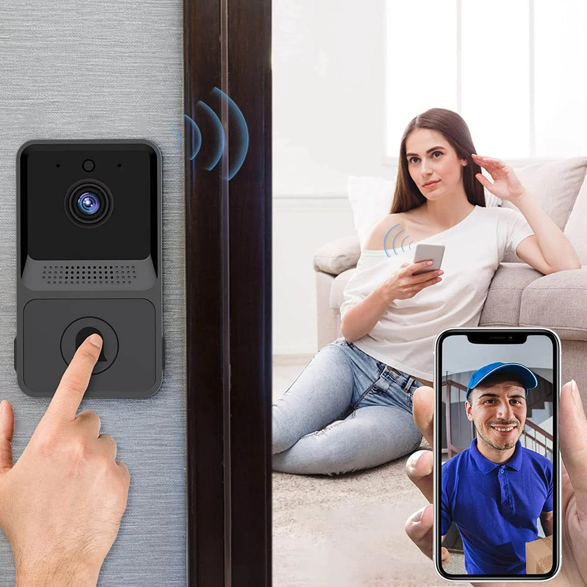 Wireless WiFi Doorbell Camera Security Intercom P309