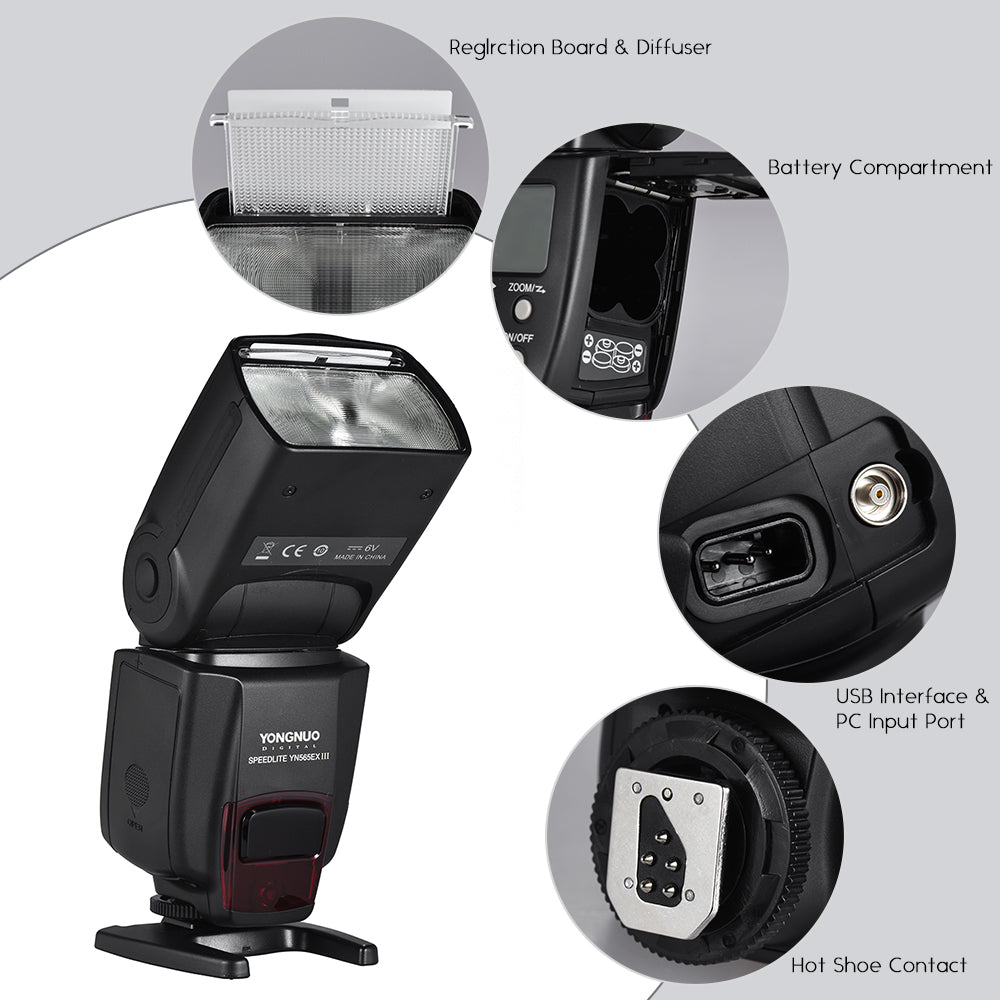 Wireless TTL Slave Flash Speedlite GN58 for Canon DSLR Camera G48767