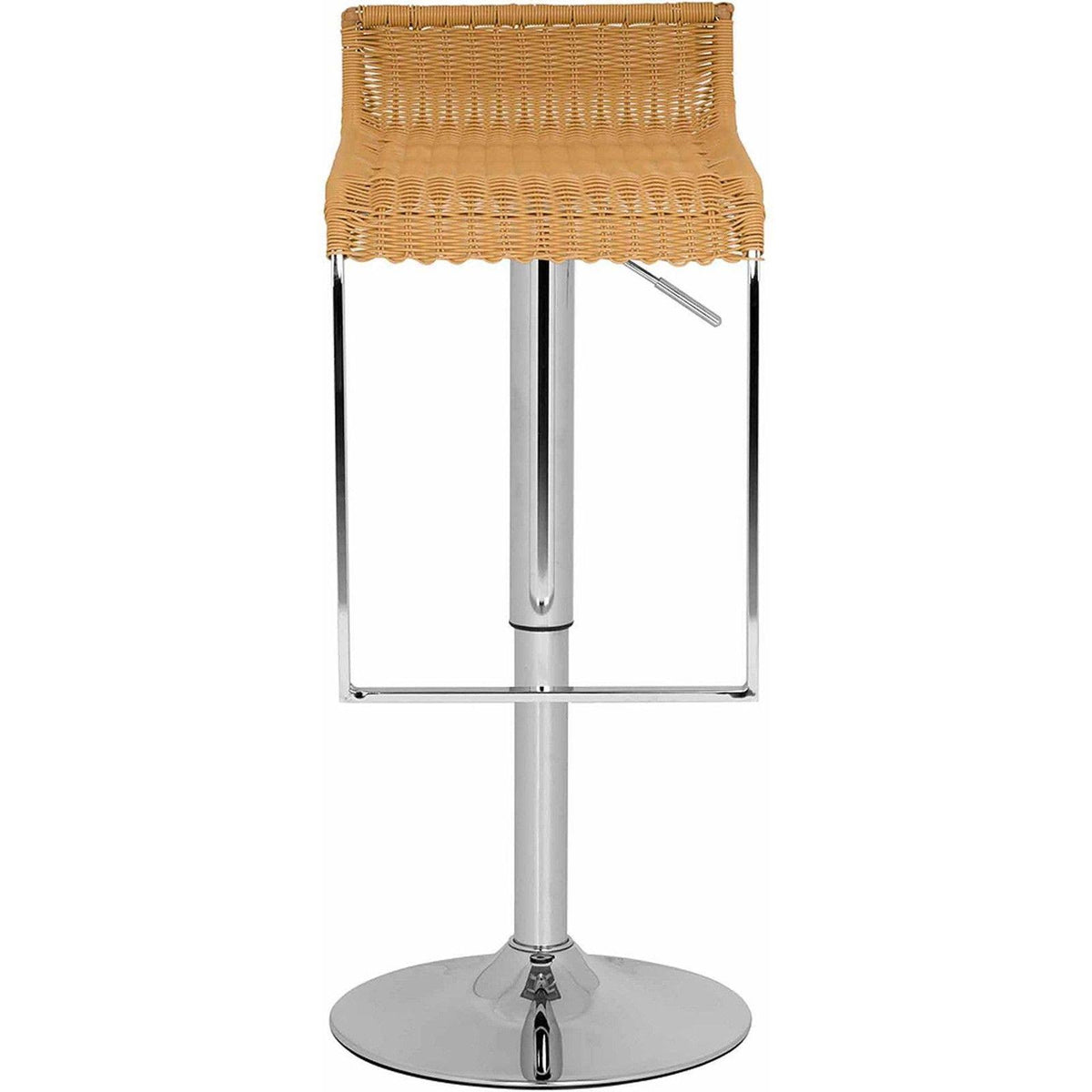 Chrome Steel Barstool with Natural Wicker J447