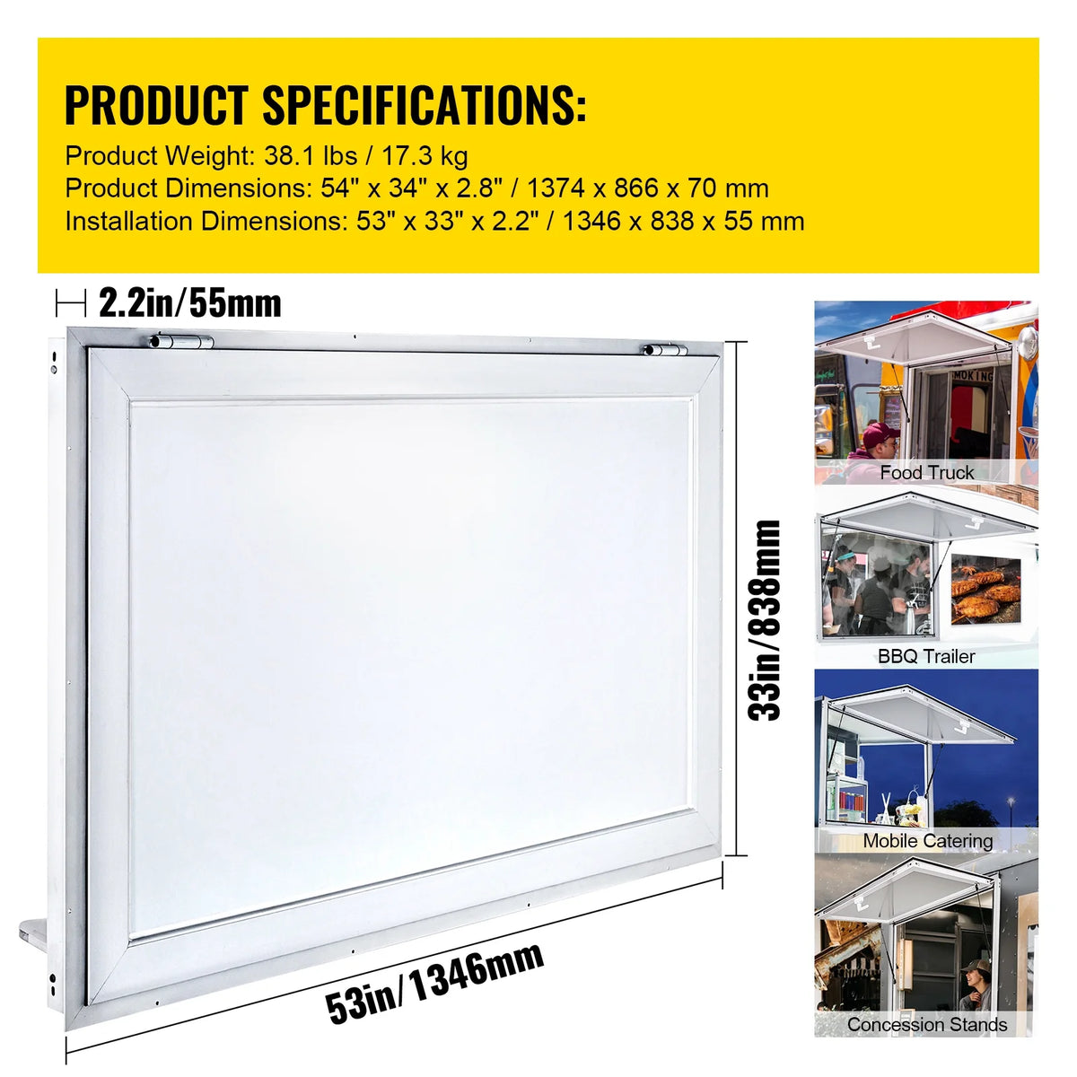 Concession Stand Window with Awning Cover W327