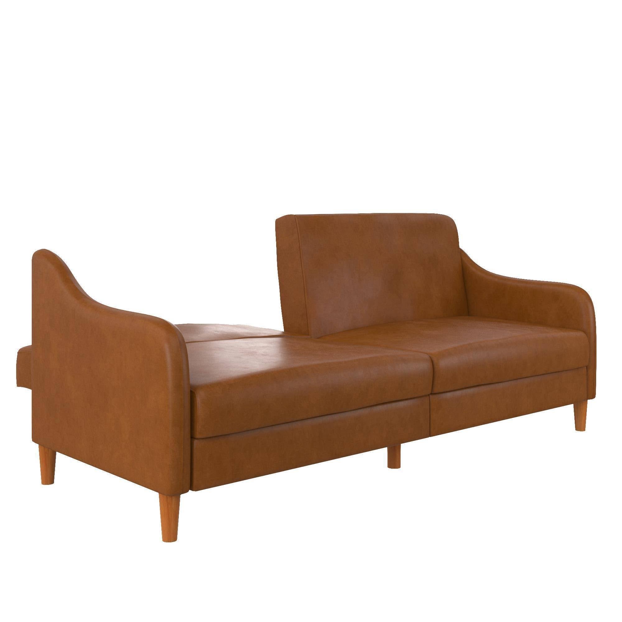 Camel Faux Leather Futon B17335