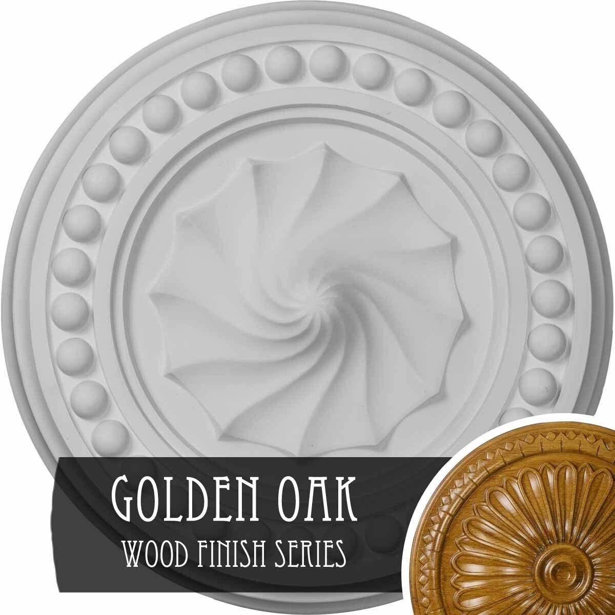 15 3/4x22OD x 2x22P Hand-Painted Golden Oak Ceiling Medallion T9882